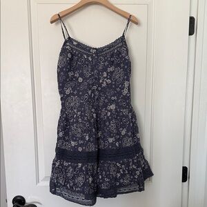 Aerie Navy Blue Paisley Mini Dress